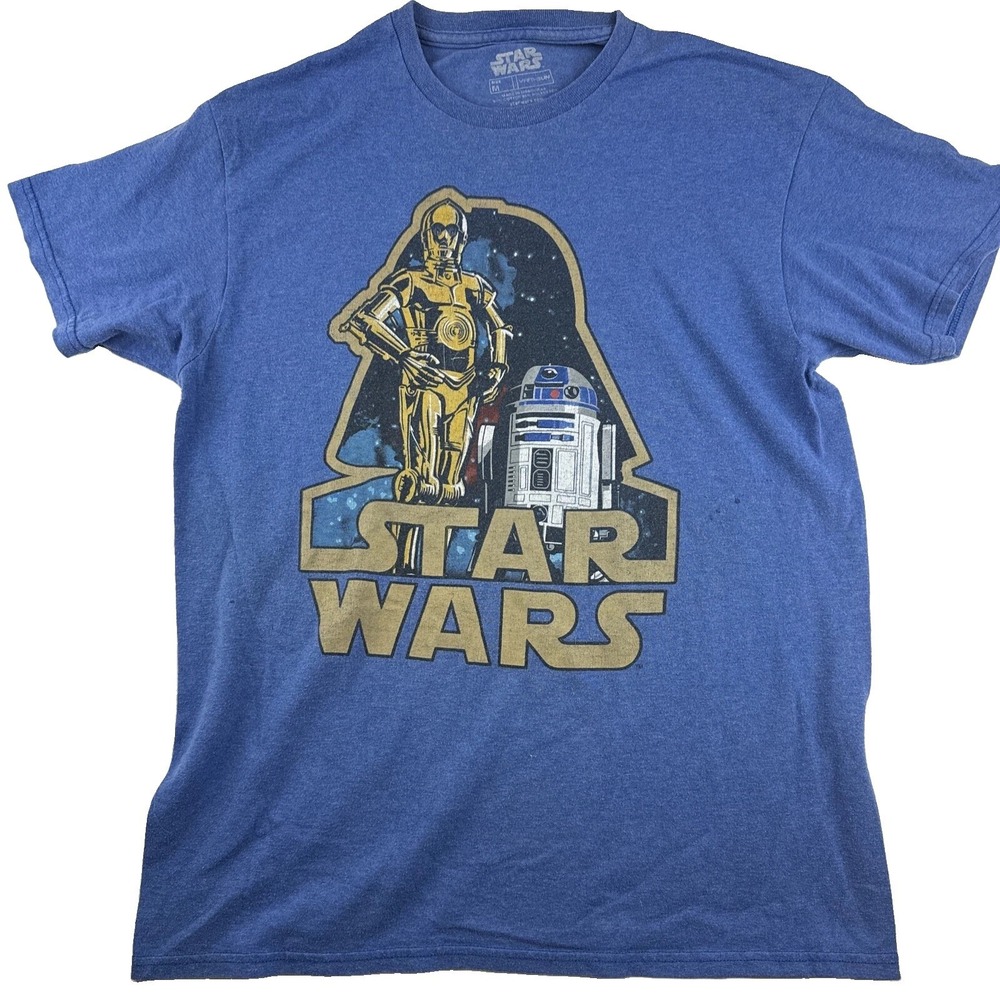 Star Wars Fifth Sun T Shirt Mens Medium Blue Darth Vader C3PO R2D2 Graphic